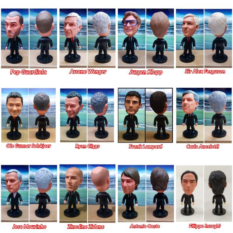 Miniature Football Trainer รูป Coach Figurine Carlo Anceloti Xabi Alonso Gerrard Zidane Sir Alex Fer