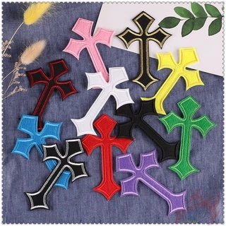 ❀ Cross สีสันสดใส (26 สี)แผ่นแปะรีด ❀ 1 ชิ้น Diy เย็บบนเหล็กบนแพทช์ป้าย