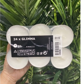 Glimma เทียน เทียนทีไลท์ ไม่มีกลิ่น 24 ชิ้น/แพ็ค