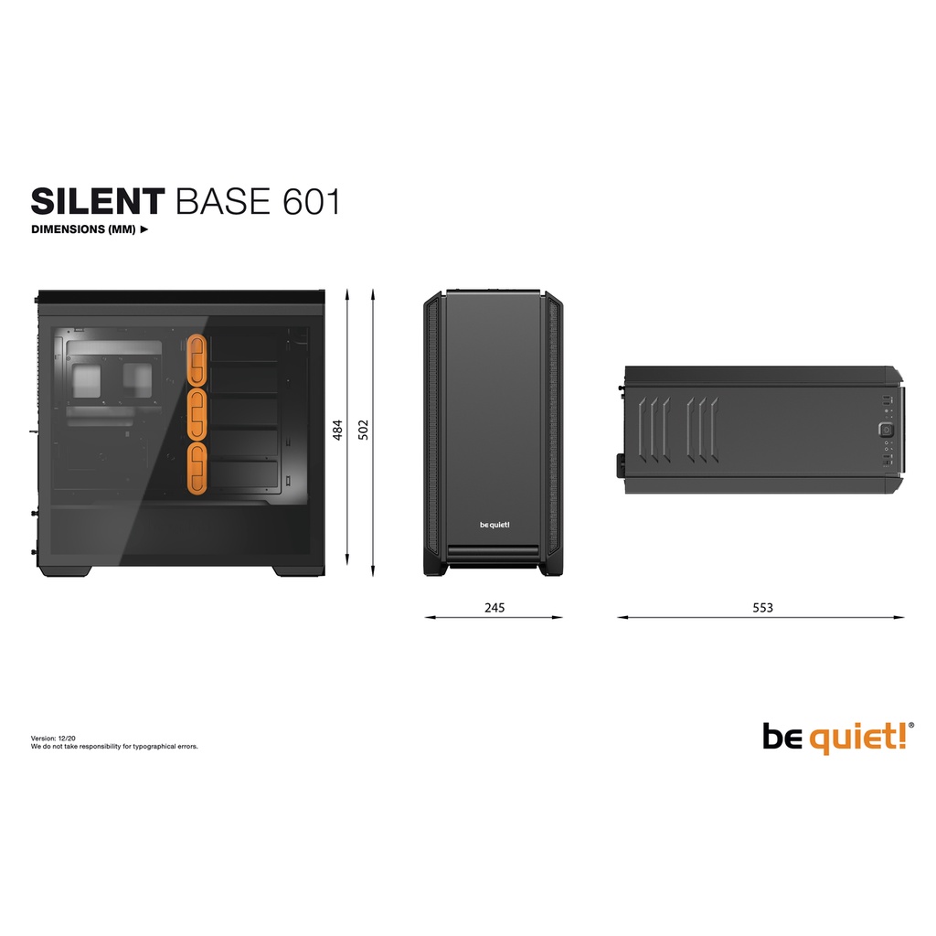 Connext IT SILENT BASE 601 Orange ( BG025 ) 3-year warranty be quiet เค ...