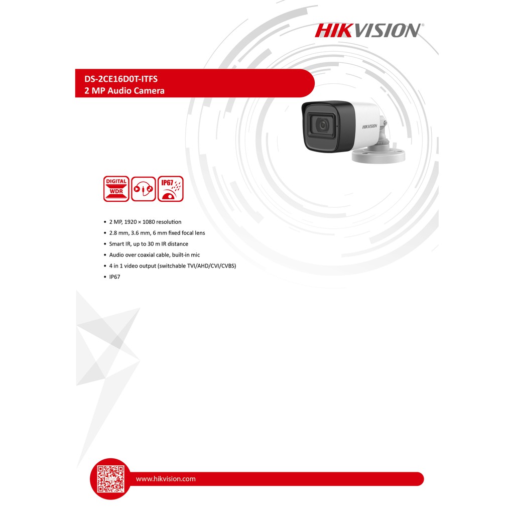 Hikvision กล้องวงจรปิด 2MP รุ่น DS-2CE16D0T-ITFS3.6(2)+DS-2CE76D0T-ITMFS3.6(2)+DVR รุ่น DS-7104HQHI-K1(S)(1)ชุดH2SJB/AC #8