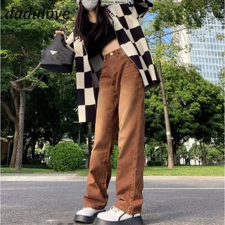 DaDulove💕 2022 Brown Wide Leg Jeans American Gradient Straight Pants New High Waist Loose Casual Pants