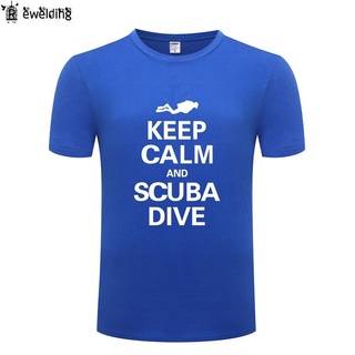 ถูกสุดๆพร้อมส่ง เสื้อยืดแขนสั้น ผ้าฝ้าย 100% พิมพ์ลาย Keep Calm And Scuba Dive หลากสี แฟชั่นฤดูร้อน สําหรับผู้ชาย