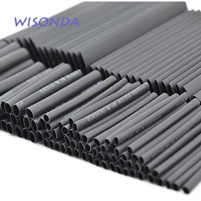 Wisonda ชุดปลอกหุ้มสายเคเบิล ท่อหดความร้อน 7.28 ม. 2:1 สีดํา 127 ชิ้น