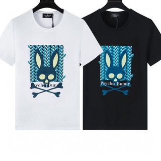 ผ้าฝ้ายคอกลมPsychobunny Skull Rabbit Graffiti เสื้อยืดคอกลม แขนสั้น สําหรับผู้ชาย และผู้หญิงfrom S-4XL