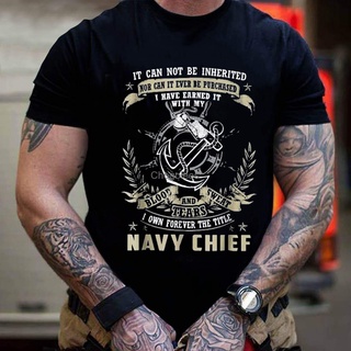 [S-5XL] เสื้อยืดผ้าฝ้าย พิมพ์ลาย NAVY CHIEF IT Cannor BE INHERITED OR PURCHAS สไตล์คลาสสิก สําหรับผู้ชาย BAgnij09CIenji6