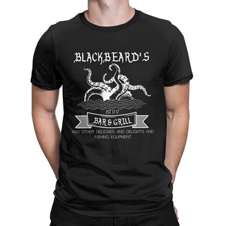 เสื้อยืด คอกลม พิมพ์ลายธง Our Flag Means Death BlackbeardS Bar And Grill สําหรับผู้ชาย