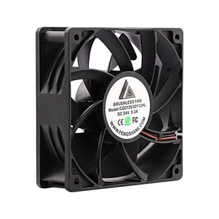 IP67พัดลมกันน้ำ 12v ปรับความเร็วได้ มีตัวปรับวอลลุ่ม สีดำ