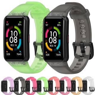 For Huawei band 6 Strap Glacier Transparent Band Silicone Watchband Sport Bracelet For Honor Band 6 Strap