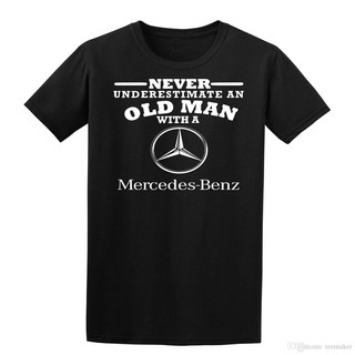 เสื้อยืดสีขาวเสื้อยืดพิมพ์ลาย mercedes benz never underestimate สําหรับผู้ชายS-4XL