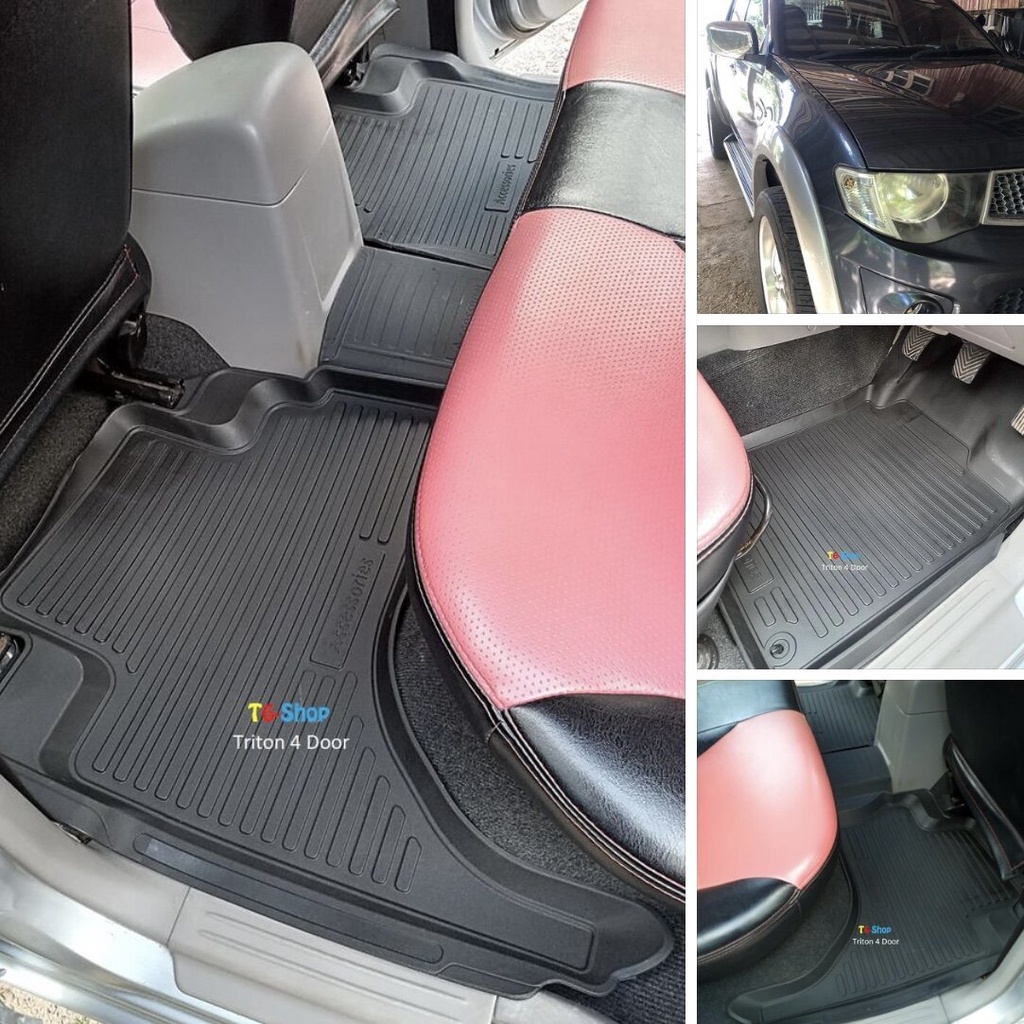 >สำหรับรุ่นเบาะคนขับธรรมดาปรับมือหมุน< ผ้ายางปูพื้นรถยนต์ ถาดยางปูพื้น พรมปูพื้นรถ TRITON 4DOOR ปี 2005-2014 - รูปที่ 4