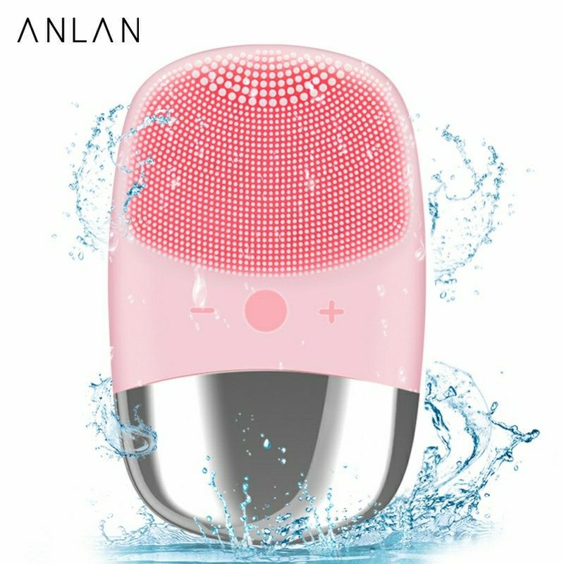 Anlan แปรงซิลิโคนไฟฟ้า กันน้ำ สําหรับทําความสะอาดผิวหน้า