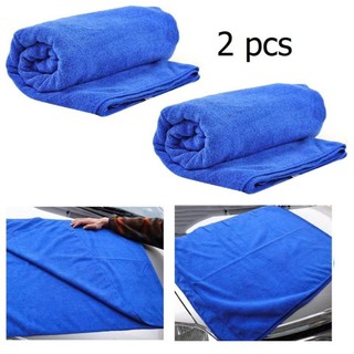 ผ้าเช็ดรถ (2ผืน) ขนาด 60x160 cm ผ้าไมโครไฟเบอร์ Microfiber Cloth