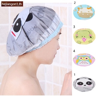 Cartoon Resuable Elastic Shower Cap Bathing Waterproof Hat for Kids Adult