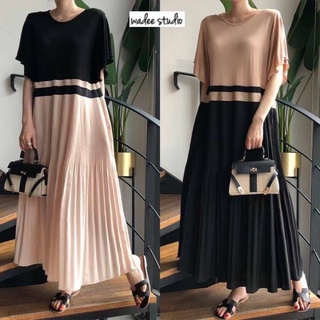 เดรส oversize แขนสั้น ผ้ายืด Wadee