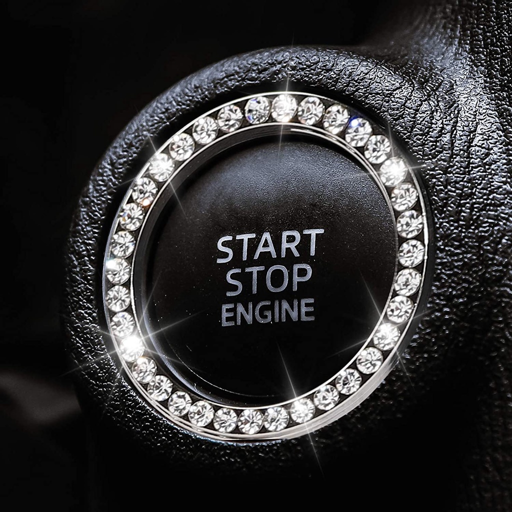 40 มม./1.5 7 "อุปกรณ์ตกแต่งรถยนต์เริ่มต้นปุ่มสวิทช์ตกแต่งเพชร Rhinestone แหวนวงกลม Trim
