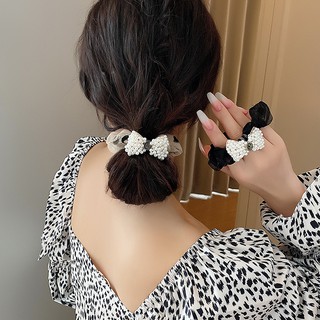 Fashion Bowknot Decorated Pearl Hair Tie for Women