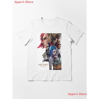 【ผ้าฝ้ายแท้】League of Legends Arcane Arcane (best Quality) Essential T-Shirt เกมจลาจล เสื้อยืดพิมพ์ลาย เสื้อยืดคู่รัก