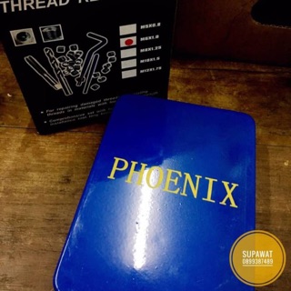 PHOENIX ชุดต๊าฟพร้อมสปริงซ่อมเกลียว ชุดสปริงซ่อมวงเกลียว PHOENIX ขนาด 3-12 มิล สำหรับซ่อมงานที่เกลียวเสีย ในชิ้นงานเหล็ก