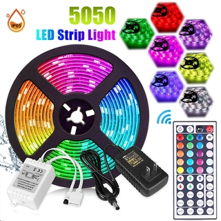 5 ม. ไฟ Led พร้อม Rgb 5050 มีความยืดหยุ่นกันน้ําพร้อมไดโอด + รีโมทควบคุม 44 Kay