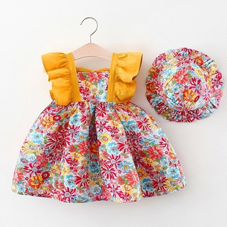 ชุดเดรส ผ้าฝ้าย ลายดอกไม้ แฟชั่นฤดูร้อน สําหรับเด็กผู้หญิง 2…