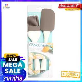 ชุดไม้พาย+แปรง COOK CHARMY 2 ชิ้น ด้ามขาวSPATULA AND BRUSH COOK CHARMY WHITE 2PCS