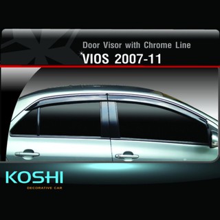 Koshi กันสาดคิ้วโครเมี่ยม Toyota Vios 2007-12 (4ชิ้น)