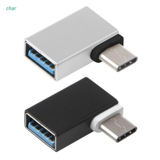 Char อะแดปเตอร์แปลง 90 องศา Type C To Usb 3 . 0 Female Data Otg สําหรับ Macbook โทรศัพท์ Android