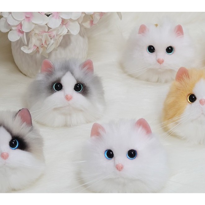 (PRE) แบรนด์แท้ 100% พวงกุญแจ แมว ที่ห้อยกระเป๋าแมว ห้อยโทรศัพท์ จี้น้องแมว พวงกุญแจแมวเหมือนจริง น่ารัก สไตล์ Popmart