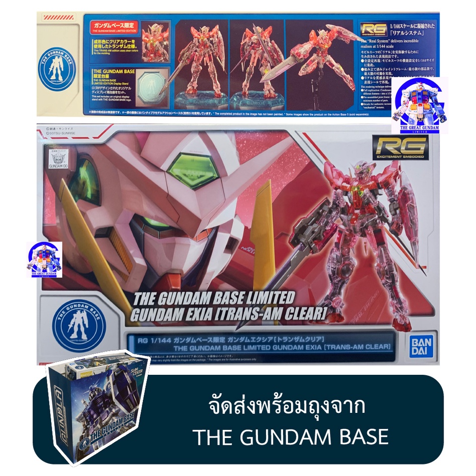 เกราะใส RG​ 1/144THE GUNDAM BASE LIMITED EXIA [TRANS-AM CLEAR]