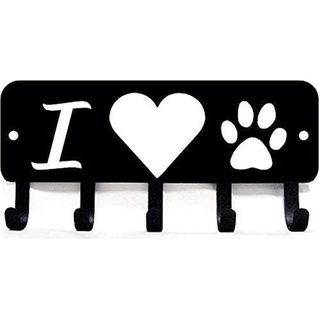 I Heart Dog Paw - ตะขอแขวนกุญแจ แบบติดผนัง กว้าง 6 นิ้ว 9 นิ้ว อุปกรณ์เสริม สําหรับตกแต่งบ้าน