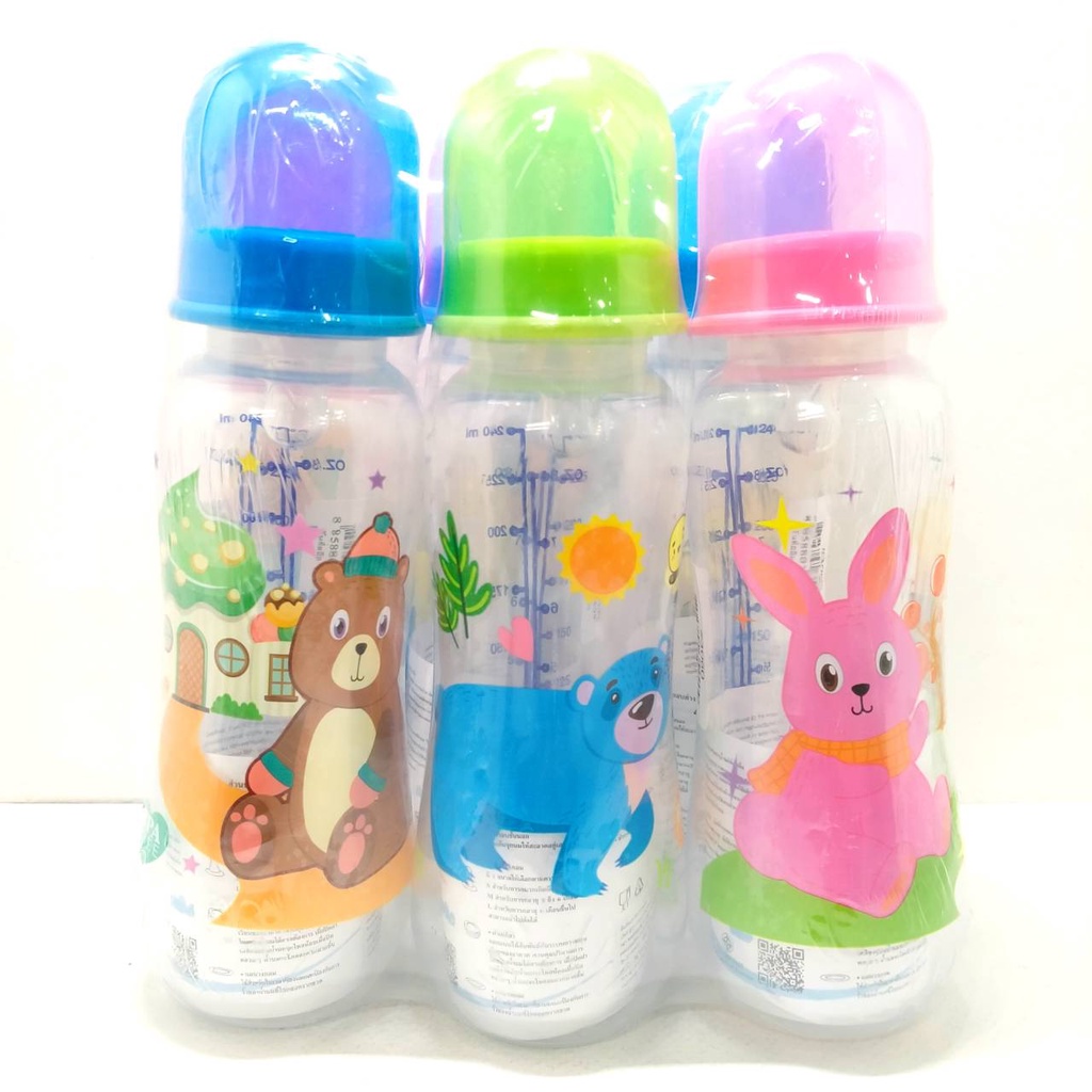 Nuebabe ขวดนม นูเบบ เเพ็ค 6 ขวดสุดคุ้ม ทรงโค้ง 4 ออนซ์ เเละ 8 ออนซ์ คละลาย พร้อมส่ง - รูปที่ 3