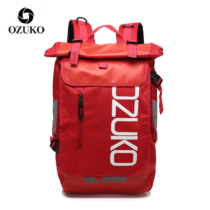 OZUKO Men Hard Shell Backpack School Bags Backpack Waterproof Travel Bags Black Creative Alien Casual Laptop Teenage Fas