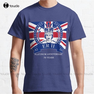 Queen Elizabeth Ii Platinum Jubilee 70 Years With Union Jack Classic T-Shirt Hawaiian Shirt Digital Printing Tee Shirts