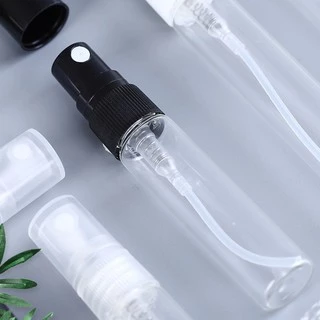 ขวดสเปรย์ปากกาใสชนิดแก้ว ฝาสีดำ,ใส,ขาว 2-10ml แพ็ค X12 ชิ้น