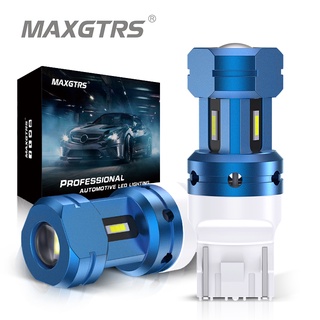 Maxgtrs หลอดไฟเลี้ยว LED DRL W21 5W T20 7443 สีขาว สีแดง สําหรับรถยนต์ 2 ชิ้น