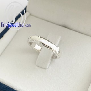 Finejewelthai แหวนเกลี้ยง-แหวนเงินแท้-แหวนทองคำขาว-Silver-Wedding-Ring - R117000