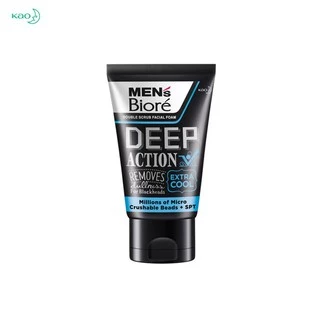 เมนส์บิโอเร ดับเบิ้ล สครับ เอ็กซ์ตร้า คูล 100ก Men's Biore Double Scrub Deep Action Extra Cool 100g