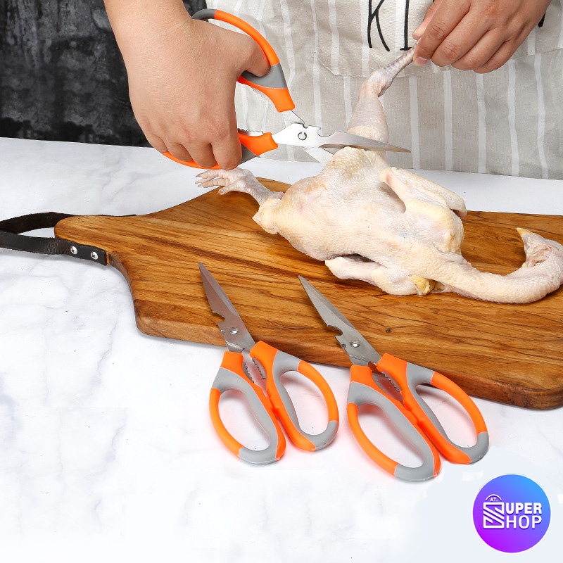 กรรไกร 3in1 พร้อมที่เปิดขวดในตัว  กรรไกรตัดเนื้อ ตัดอาหาร อุปกรณ์ทำอาหาร