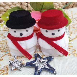 พร้อมส่ง!! กล่องแหวนกำมะหยี่แฟนซี สโนว์แมน snowman รุ่นพรีเมียม กล่องแหวน กล่องต่างหู