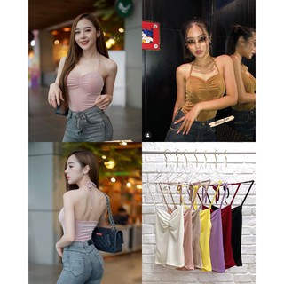 🏷MOLTIDA 🐌เสื้อสาย ฝ. คล้องคอโชว์หลังสุดแซ่บ ผ้าวิ้งๆเพิ่มเสน่ห์🐌