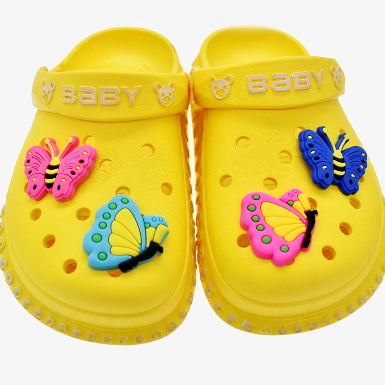 สําหรับ Crocs Jibbitz Pins การ์ตูนที่มีสีสันแมลงผีเสื้อ DIY รองเท้าปุ่ม Charm