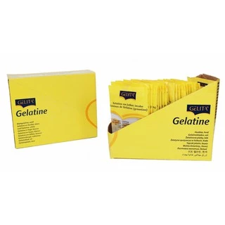 Gelita White Leaf Gelatine แผ่นเจลาติน ตราเยลลิต้า ( 20 กรัม) แพ็ค 5 ซอง เฉลี่ยซองละ 70 บาท