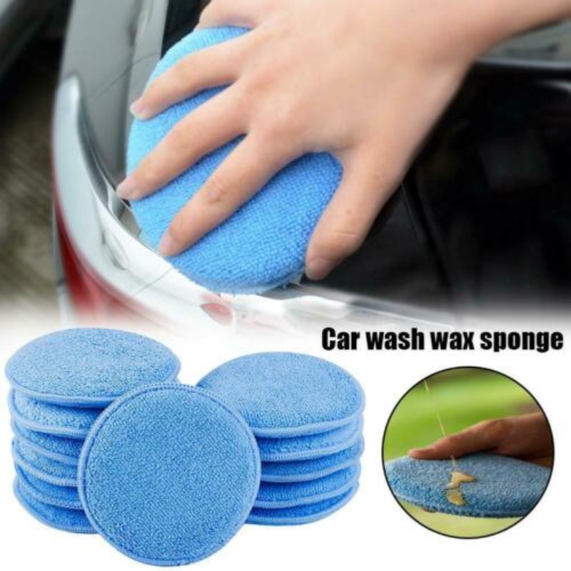 Wash & Waxes 12 บาท (พร้อมส่ง) แผ่นโฟมฟองน้ําไมโครไฟเบอร์ ทรงกลม ขนาด 5 นิ้ว ใช้ซ้ําได้ ทําความสะอาดง่าย สีฟ้า สําหรับขัดเงารถยนต์ 1 ชิ้น Automobiles