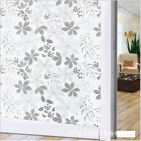 สติ๊กเกอร์ฝ้าติดกระจก แบบมีกาวในตัว ดอกไม้ สีขาว (หน้ากว้าง 90cm) เมตรละ 99 บาท