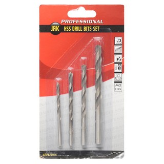 ✨นาทีทอง✨ เจเอเค ชุดดอกสว่านเจาะเหล็ก 4, 5, 6, 8 มม. แพ็ค 4 JAK Drill Bit Set 4, 5, 6, 8 mm. Pack 4