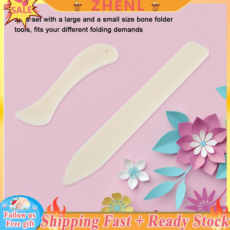 ❀ZHENL READY❀2PCS Bone Folder Tool For Scoring Folding Creasing Paper Leather Craft Plastic