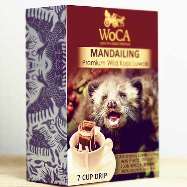กาแฟขี้ชะมด WoCa Kopi Luwak Gayo/Mandheiling 7 Sachet Drip (Powder or Bean