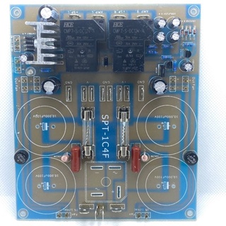 แผ่นภาคจ่ายไฟ Capacitor 4ตัว มีป้องกันลำโพงในตัว รุ่น SPT-1C4F