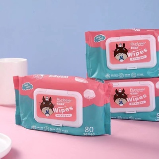 ทิชชู่เปียก Baby Wipes ทิชชู่ลายโทโทโร่ กระดาษชำระทำความสะอาด แบบเปียก จำนวน 80 แผ่น